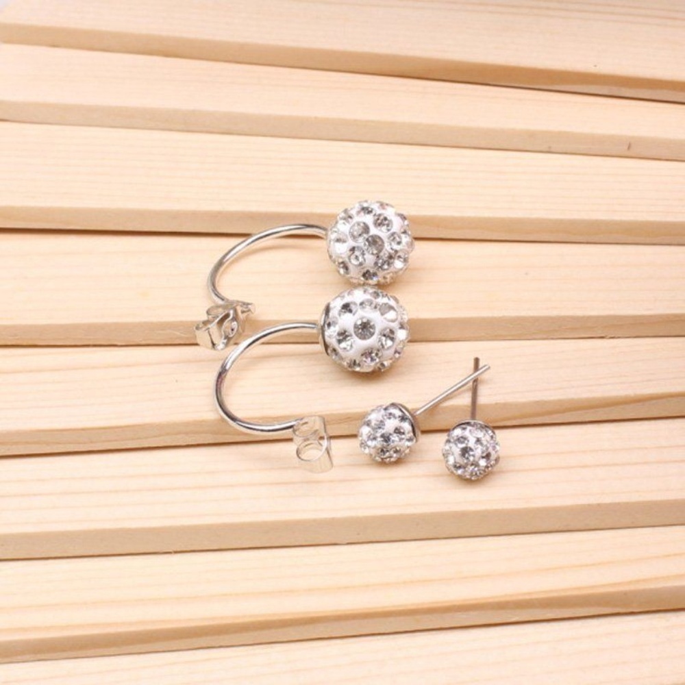 Double Beaded Rhinestone Crystal Studs (item C)